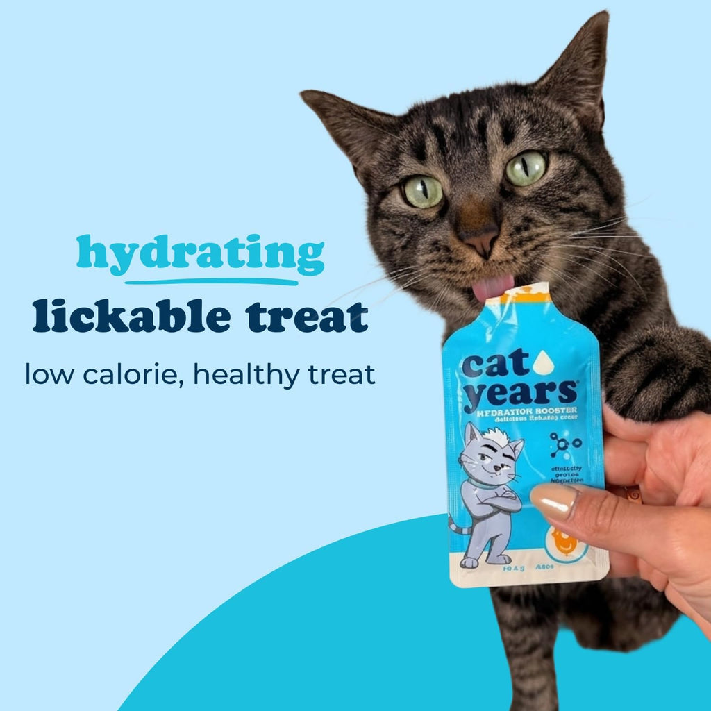 Cat Years Hydration Booster, Lickable Treat, Chicken & Tuna 28-Day Supply - Image 2