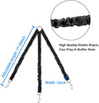Detailed view of the integrated safety reflective stitching on the black multi dog walking lead