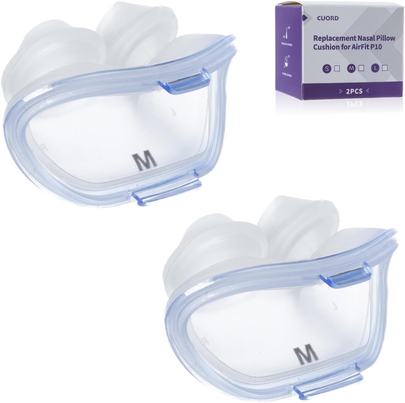 Cuord replacement nasal pillow cushion for ResMed AirFit P10 front view