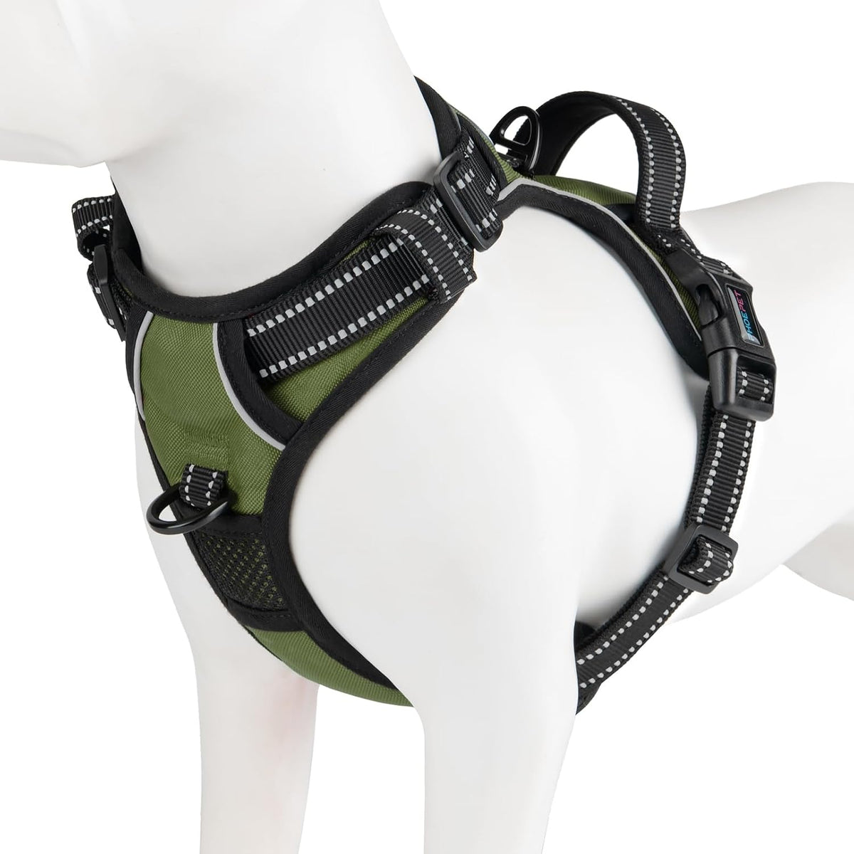 PHOEPET No Pull Dog Harness Medium Reflective Front Clip Vest with Handle, Adjustable 2 Metal Rings 2 Buckles(M, Grey) - Image 10
