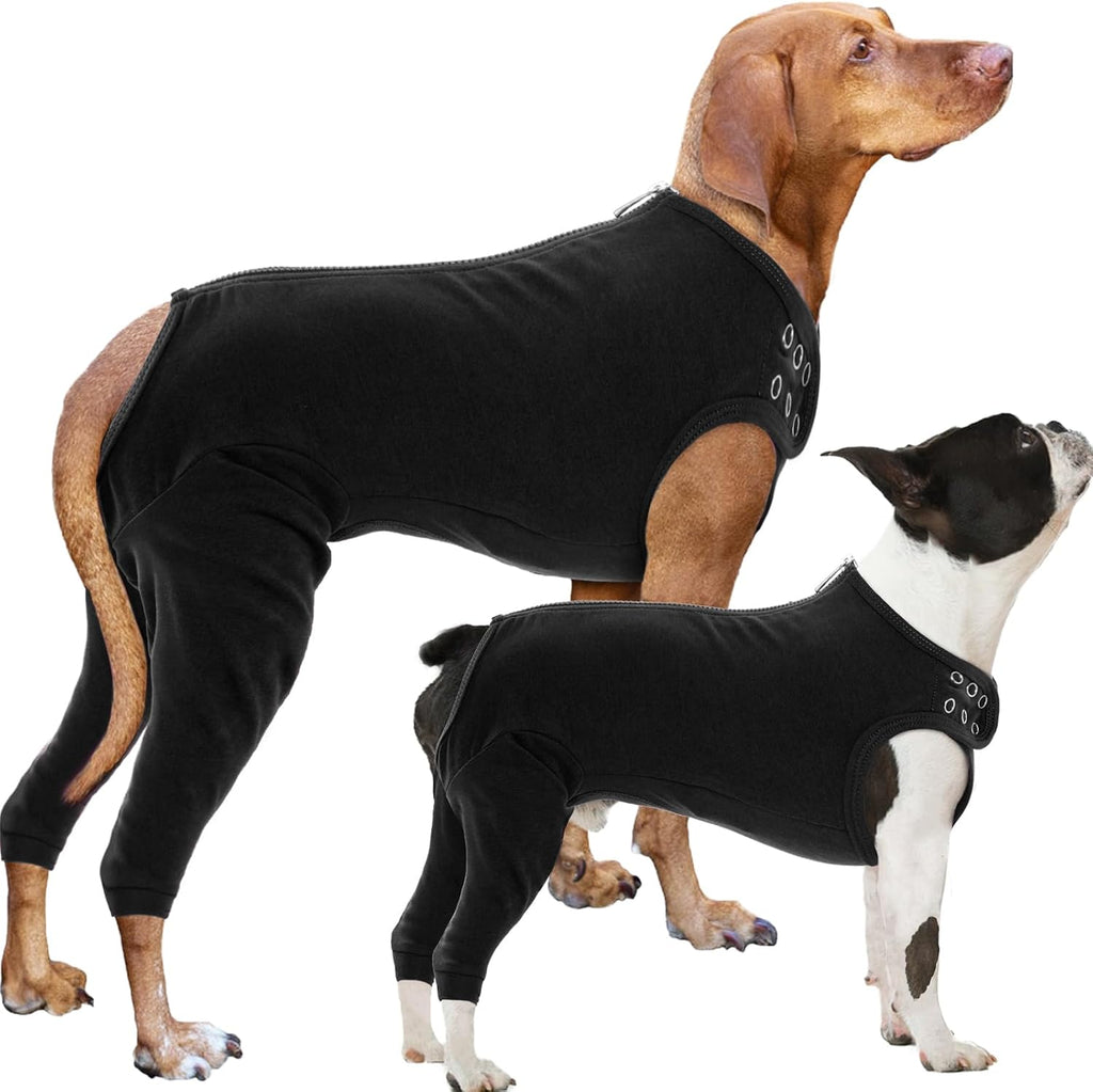 Nanaki dog wound care shirt front view showing surgical onesie design