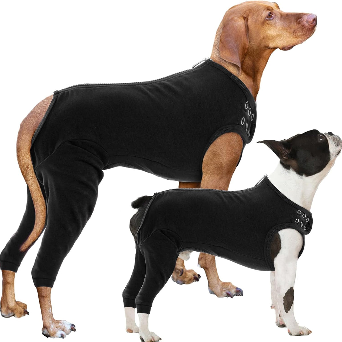 Nanaki dog wound care shirt front view showing surgical onesie design