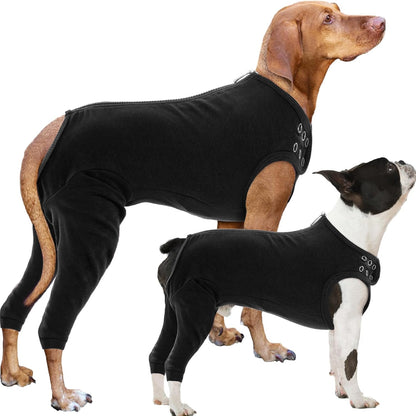 Nanaki dog wound care shirt front view showing surgical onesie design