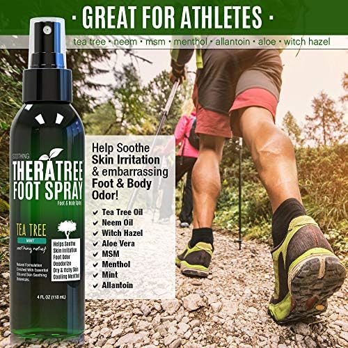 Oleavine TheraTree botanical spray for soothing skin irritation.