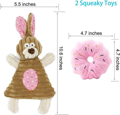 Volacopets pink doughnut squeaky toy for small breed dogs