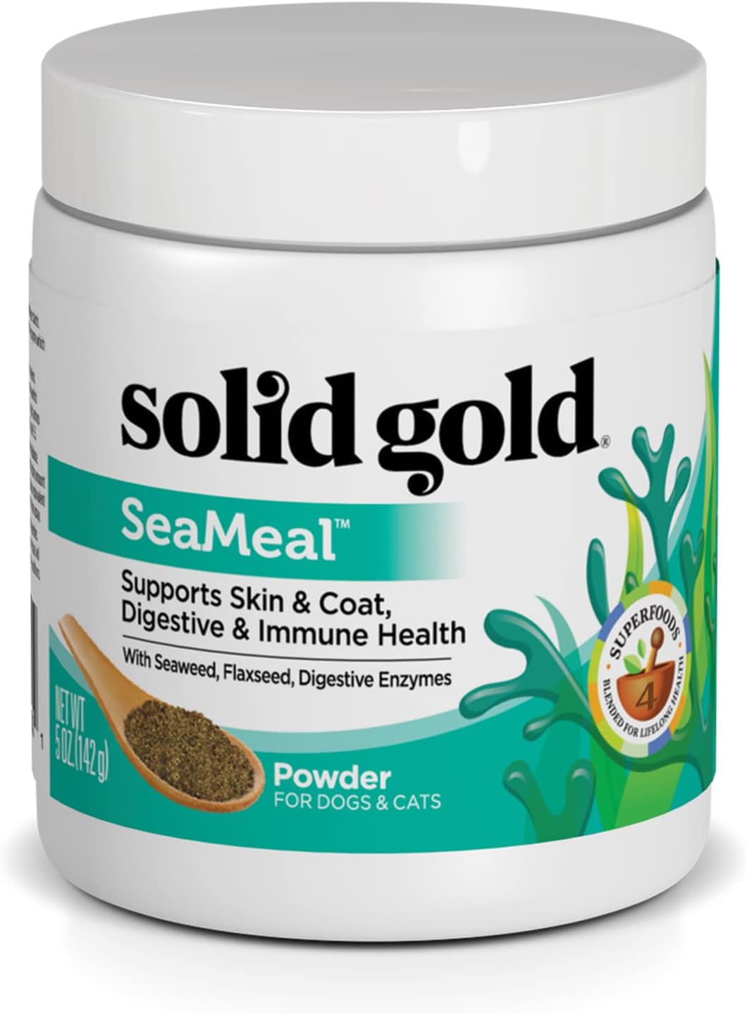 Solid Gold Cat & Dog Multivitamin Powder - Kelp Powder, Omega 3 & Vitamins for Dental, Digestive, Immune, Skin & Coat Health - Multi Vitamin for Dogs & Cats - Cat & Dog Food Additive Supplement - 1lb - Image 9