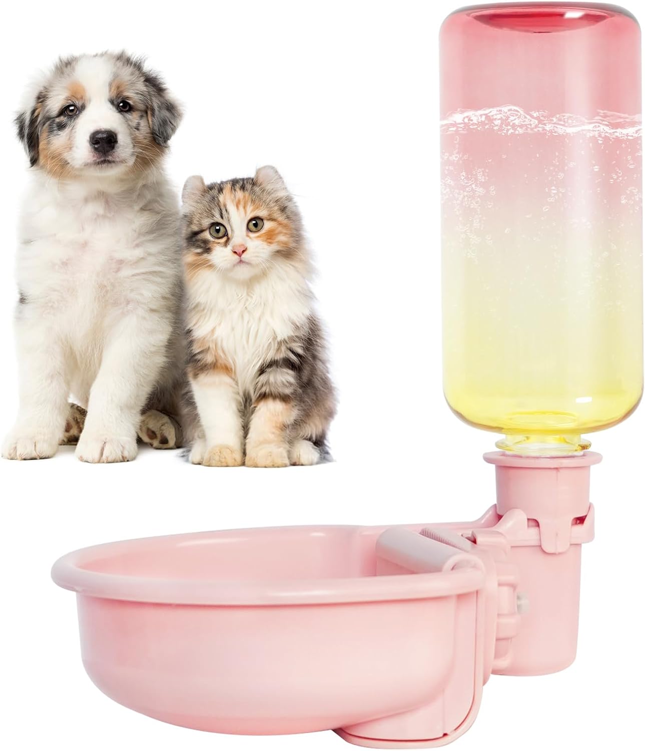 VANNON 16oz Pet Water Bottle, Gravity Dog Water Bowl Dispenser for Cage, Anti-Overflow Water Dispenser for Small Dogs, Cats, Rabbits and Other Small Animals, BPA Free, Grey - Image 12