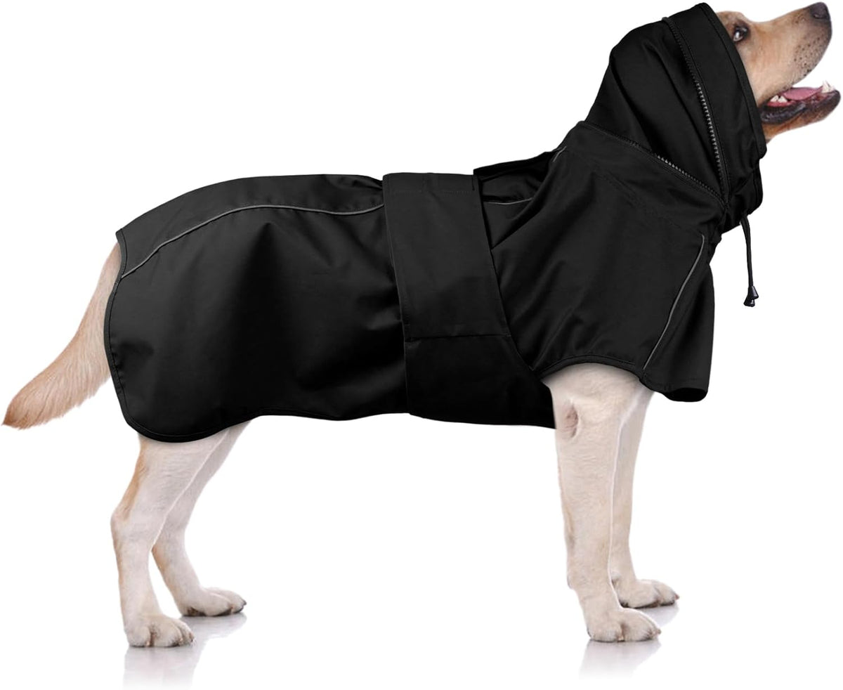 Dog Raincoat, Waterproof Dog Rain Jacket with Hood Black 4XL | Rain Coat For Gaint Dogs, Doggy Poncho With Leash Hole, Reflective Strips, For Rainy Snowy Weather Walks, Hiking, Camping - Image 11