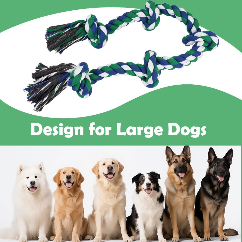 SZEE heavy duty dog chew toy for large breeds being used for interactive tug of war.