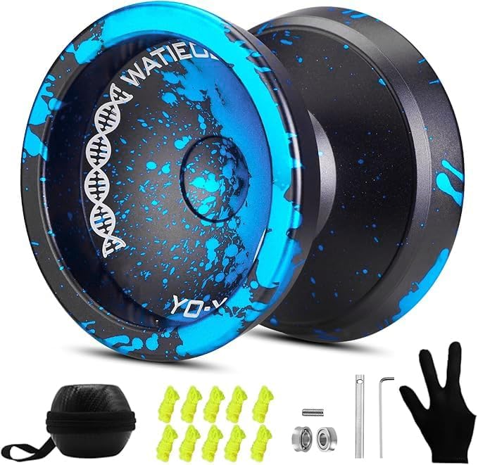 Watieoboo professional metal yoyo in black and red side view