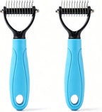 Pet Pro Grooming Tool, Dematting Comb for Dogs and Cats, Undercoat Rake Pet Brush for Long Hair, Deshedding Dog Brush Removes Tangles Knots and Loose Fur (Blue-L) - Image 14