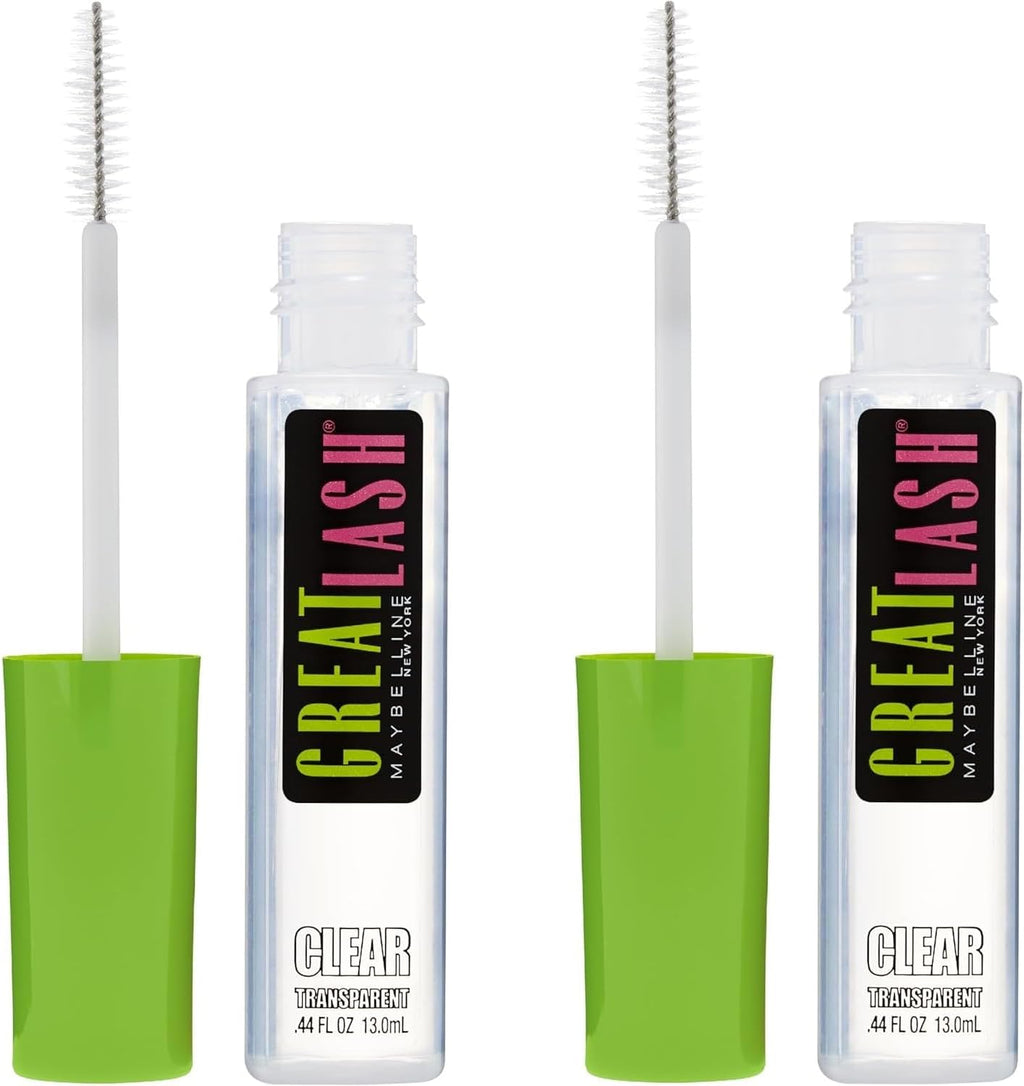 Hypoallergenic Maybelline eye makeup showing the classic pink and green cosmetic bottle layout.