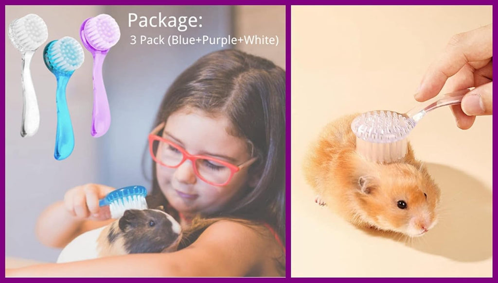 Side angle view of the compact KUNBIUH rabbit and hedgehog soft cleansing brush.