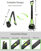 Collapsible hinges showing how the pet scooper folds down for storage