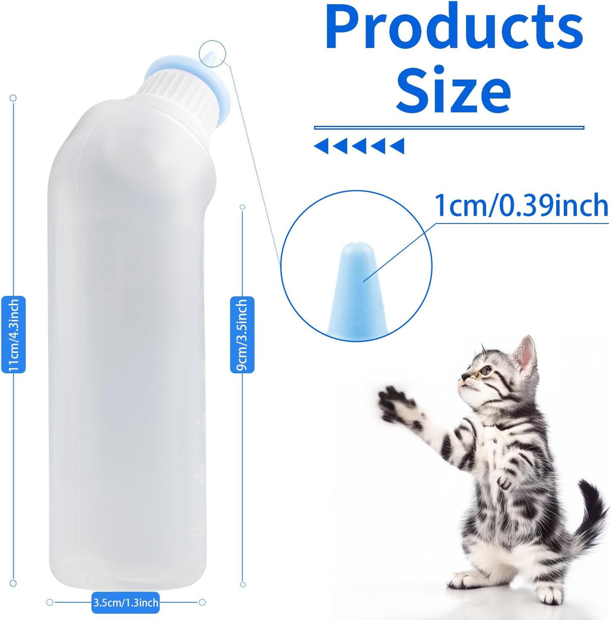 Transparent newborn pet nursing bottle with clear graduation measurement markings