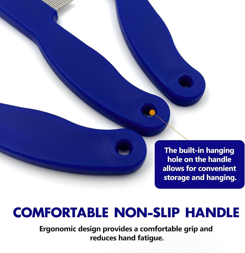 Set of three cat and dog flea combs