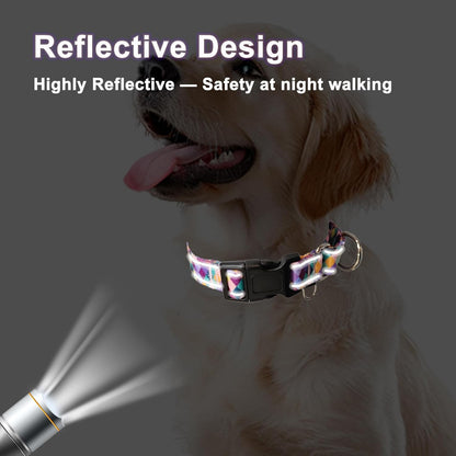 Fidohug escape proof dog collar medium size reflective stitching detail