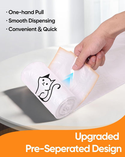 Pre separated automatic litter drawer bags roll close up