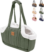 ETIAL Small Dog Carrier Purse, Winter Fleece Warm Dog Tote Bag Carrier with Secure Harness Clip for Puppy Kitten, Waterproof Pet Travel Handbag for Shopping, Hiking and Walking (Black) - Image 10