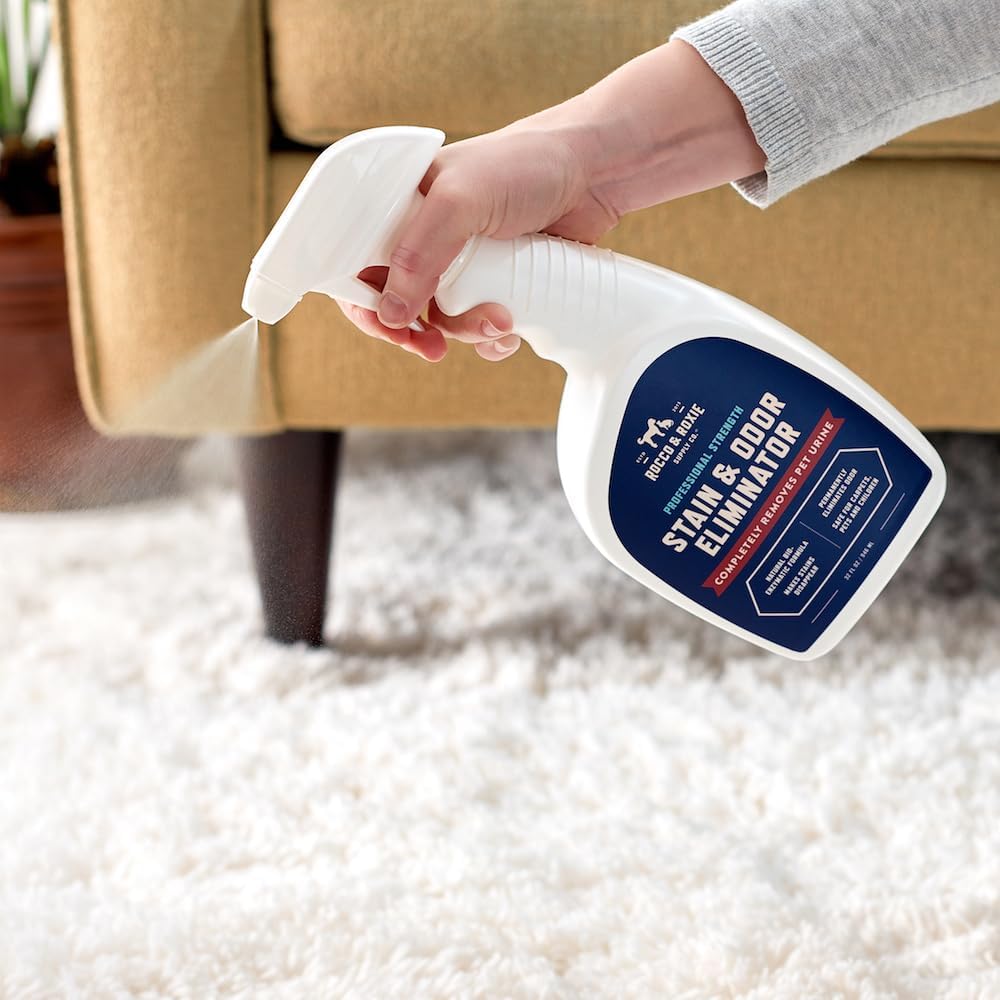 Authentic Rocco and Roxie pet cleaner for eliminating organic stains and dog poop residue