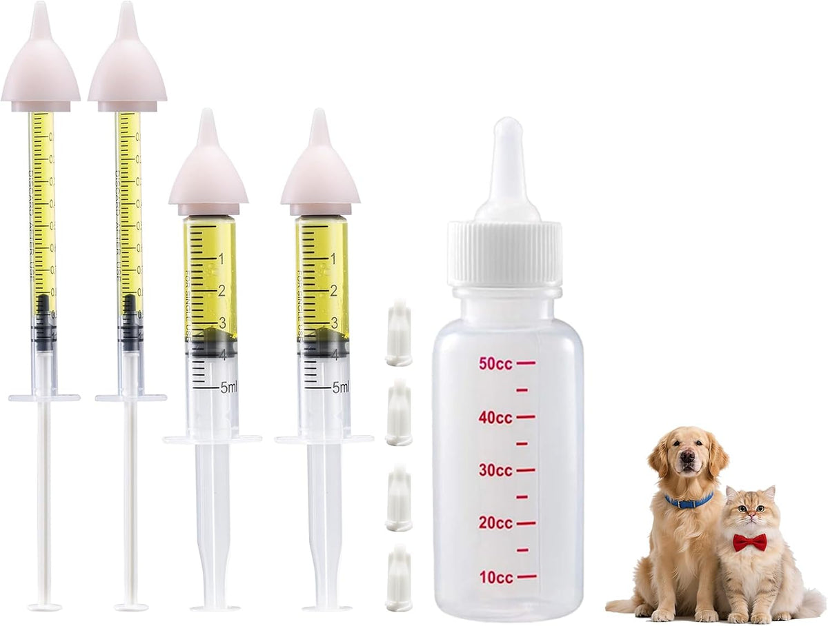 Pet Feeding Kit, Kitten Bottle Feeding Kit, Newborn Kitten Supplies, Fit for Feeding Newborn Puppies, Kitten, Squirrel, Rabbit, Hamster, 2 Pet Nipple - Image 11