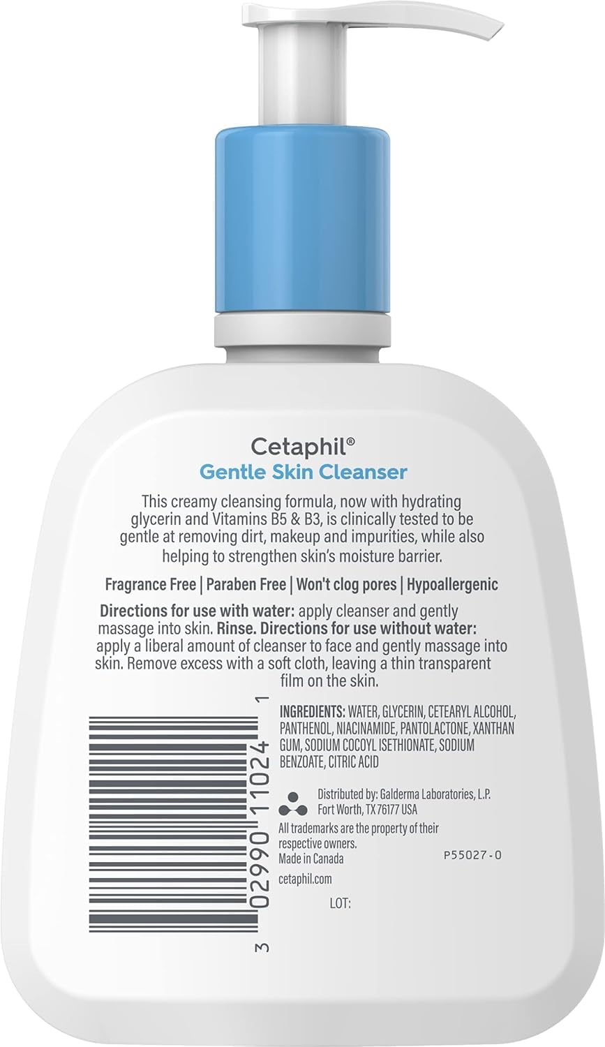 Cetaphil Gentle Cleanser, Hydrating Face Wash, Sensitive Skin, 4oz, 3ct - Image 11