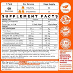 Neviss coq10 gummies supplement facts and nutrition label