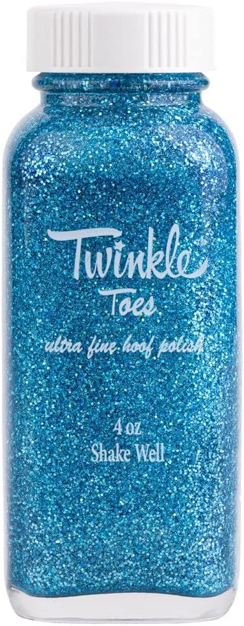 Pink sparkle hoof lacquer for show horses close up