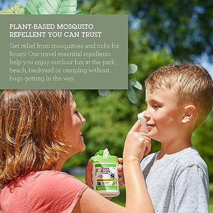 Quantum Health insect repellent towelettes active ingredients list and usage directions.
