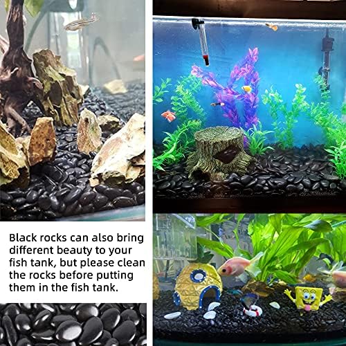 Cgjq black fish tank gravel showing smooth texture