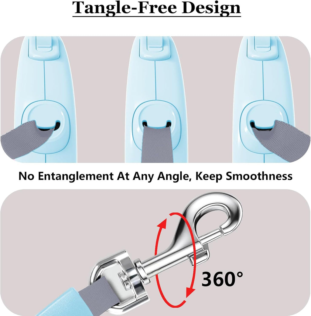 Blue Lusosh pet leash handle and locking mechanism
