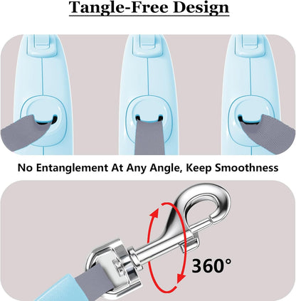 Blue Lusosh pet leash handle and locking mechanism