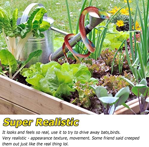 Soft rubber replica snakes in different colors for chemical free backyard pest control