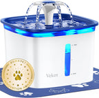 Veken Innovation Award Winner 95oz/2.8L Pet Fountain, Automatic Cat Water Fountain Dog Water Dispenser with Replacement Filters for Cats, Dogs, Multiple Pets (Grey, Plastic) - Image 12