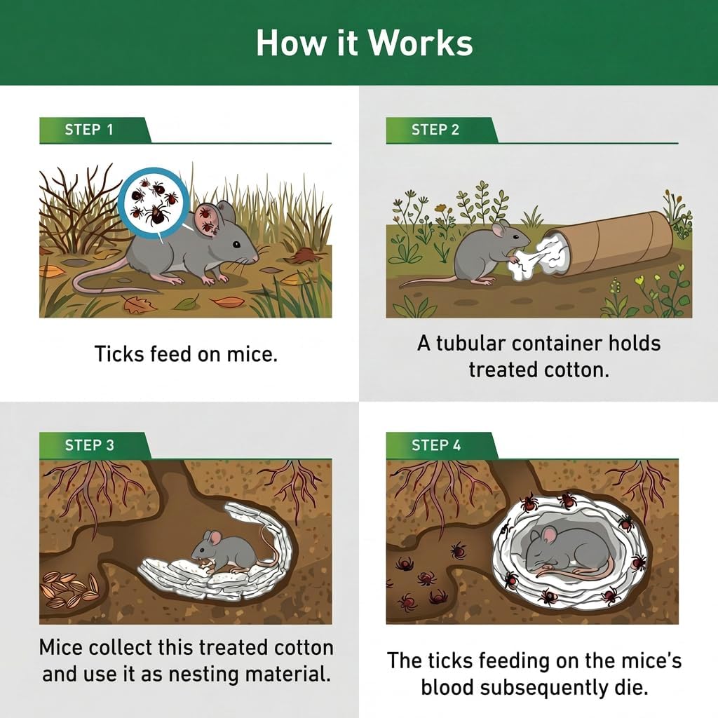 Dewomer tick tubes stacked for landscape use