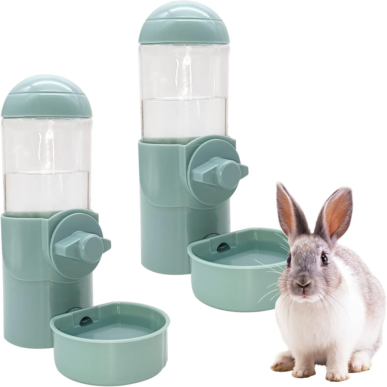 Tfwadmx Rabbit Watter Bottle 17oz Hanging Guinea Pig Automatic Water Dispenser No Drip Small Animal Cage Water Feeder Bowl for Bunny Chinchilla Hedgehog Ferret 2PCS (Grey) - Image 10