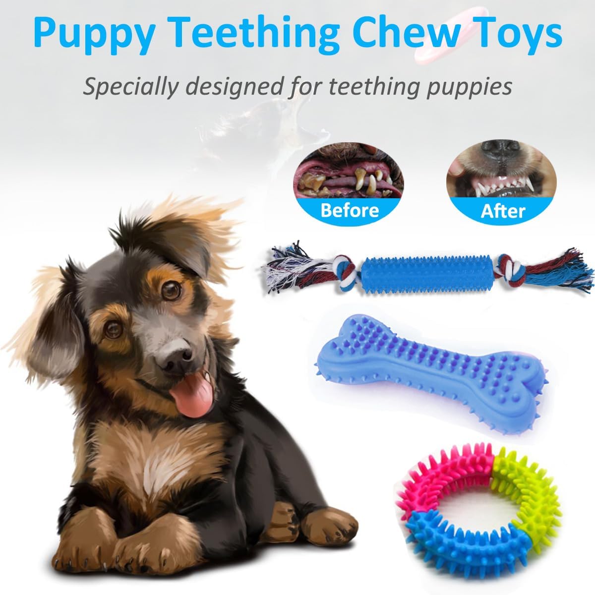 Beiker cotton tug rope toys for small breed dental plaque cleaning