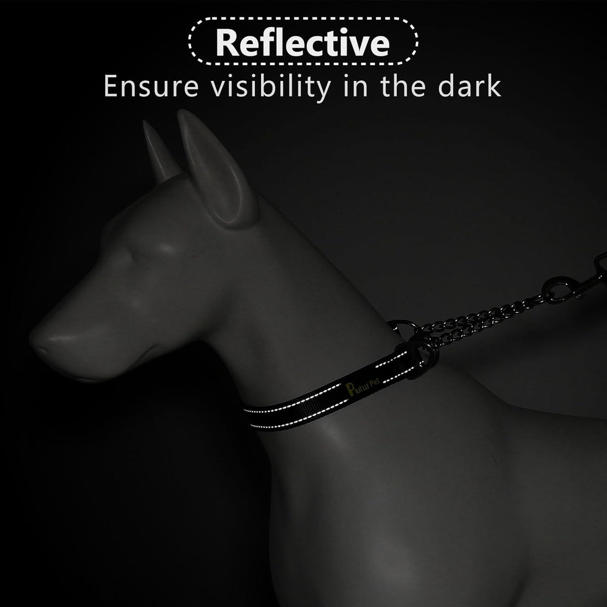 Plutus Pet stainless steel chain dog collar training mode view