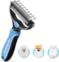 Genpepado dual sided undercoat rake and dematting comb front view