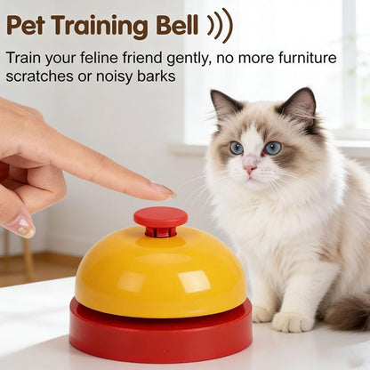 Dog pressing interactive bell for potty training