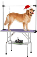 Pet Dog Grooming Table, Foldable Stainless Steel Pet Drying Grooming Table Up to 330lbs, Professional Bathing Desk for Dogs at Home with Adjustable Overhead Arms, Noose, Mesh Tray, 42''/Pink - Image 10