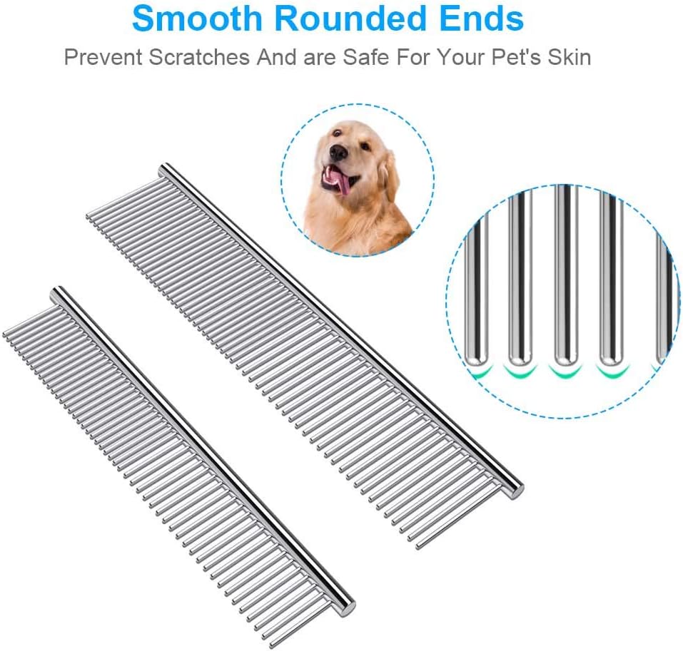 Premium dog and cat comb set for removing stubborn tangles and mats.