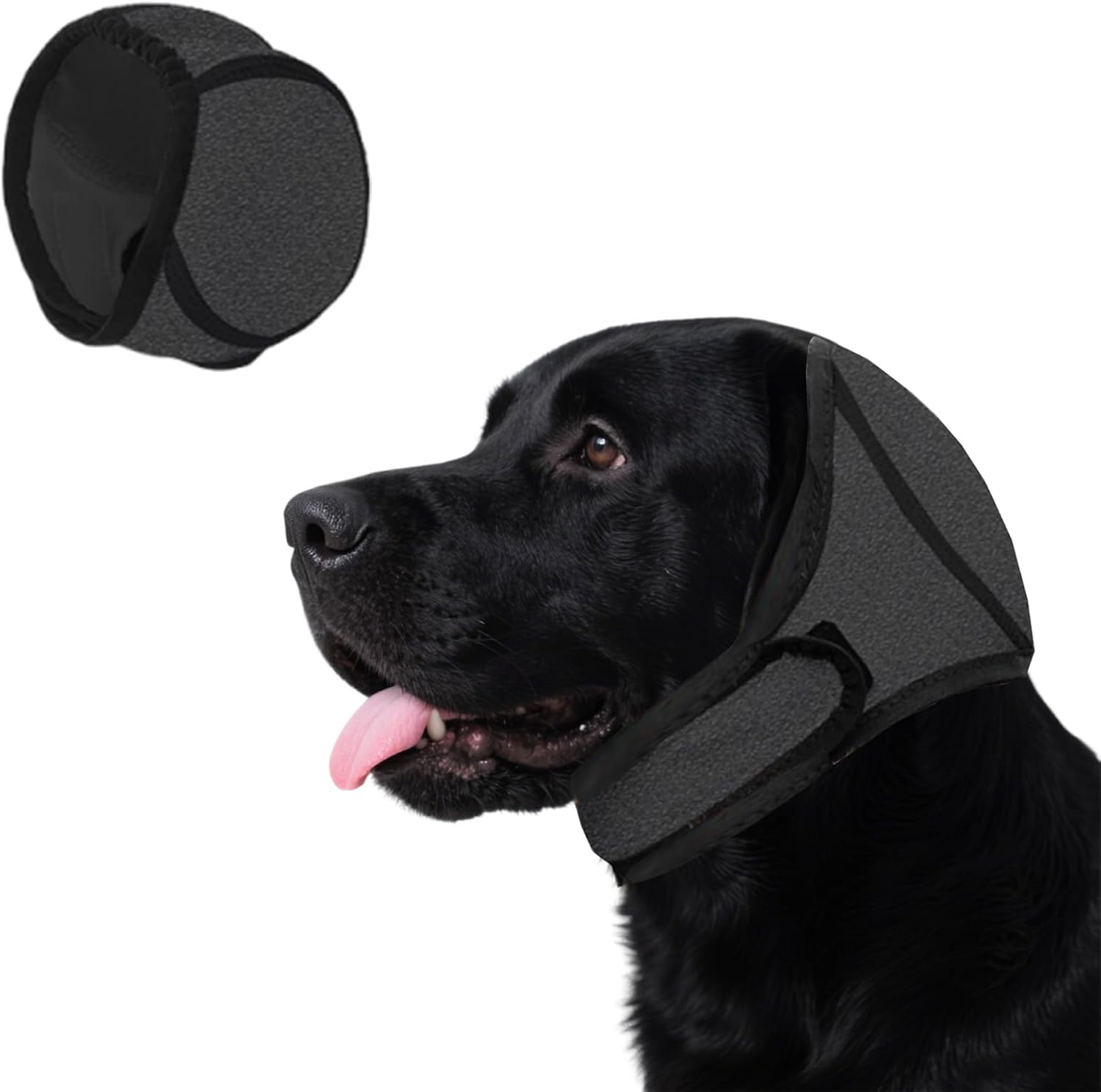 Generic dog ear muffs and calming hoodie front view