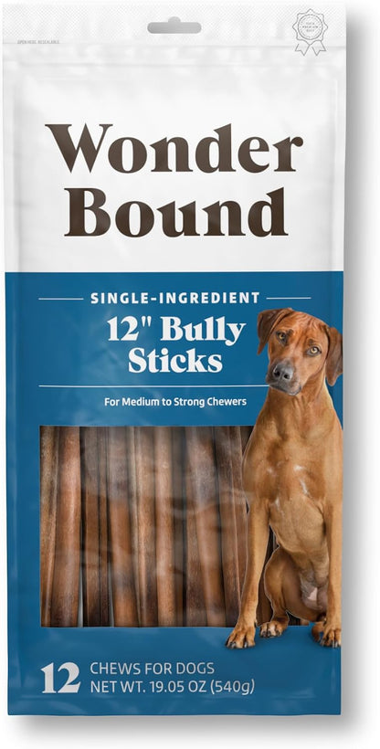 Amazon Brand - Wonder Bound Bully Sticks, All-Natural, Highly Digestible, Long Lasting Dog Beef Treats, 6 inch, (6 Count) - Image 9