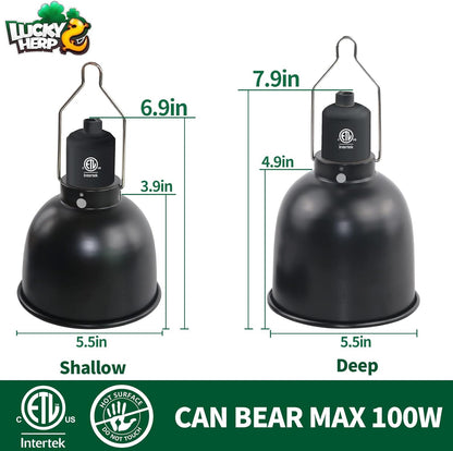 Lucky Herp aluminum dome light holder with long power cord and inline switch.