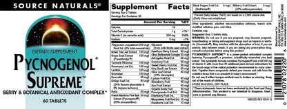 Top perspective of the Source Naturals Pycnogenol Supreme container showcasing the protective safety seal.