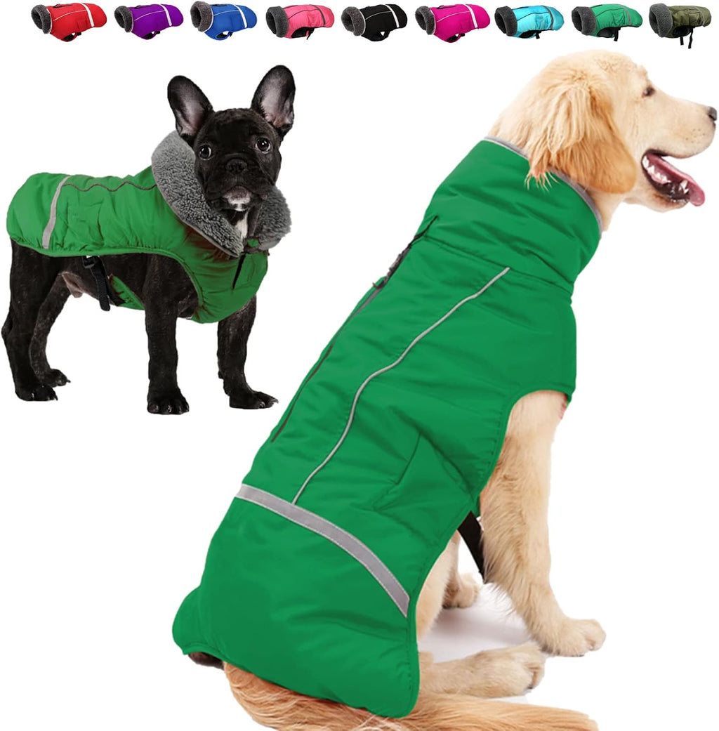 Doglay Dog Coat, Waterproof Dog Jacket Pet Winter Coat for Cold Weather with Thicken Furry Collar, Reflective Puppy Winter Jacket Warm Fleece Lining for Small Medium Large Pets - Image 15
