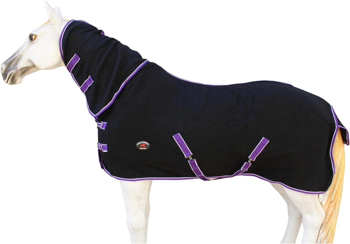 Challenger horse sheet polar fleece cooler exercise blanket front view