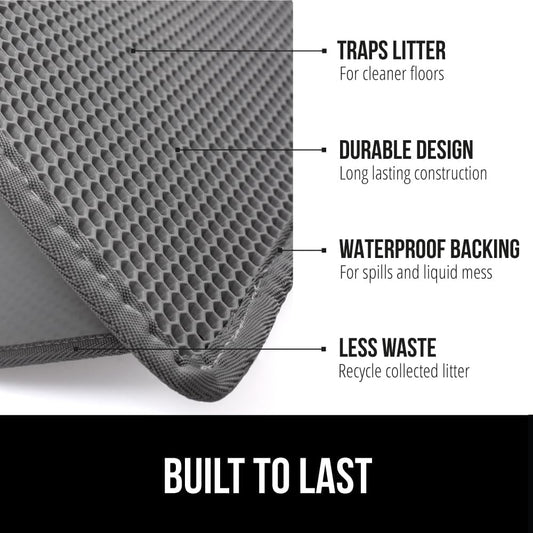 Two layer cat litter trapping mat showing soft honeycomb design
