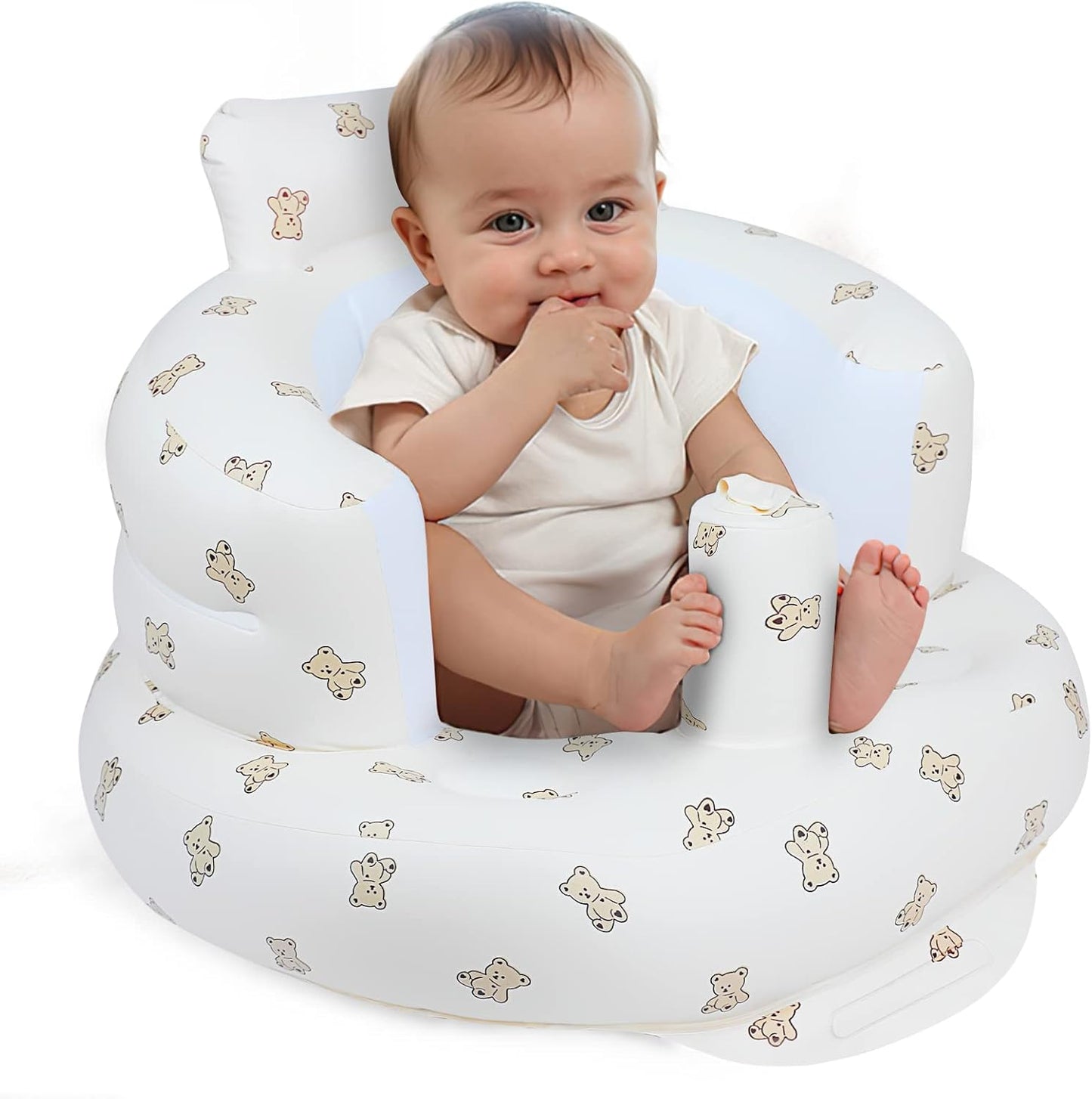 Qwerty inflatable baby floor seat bear design front view